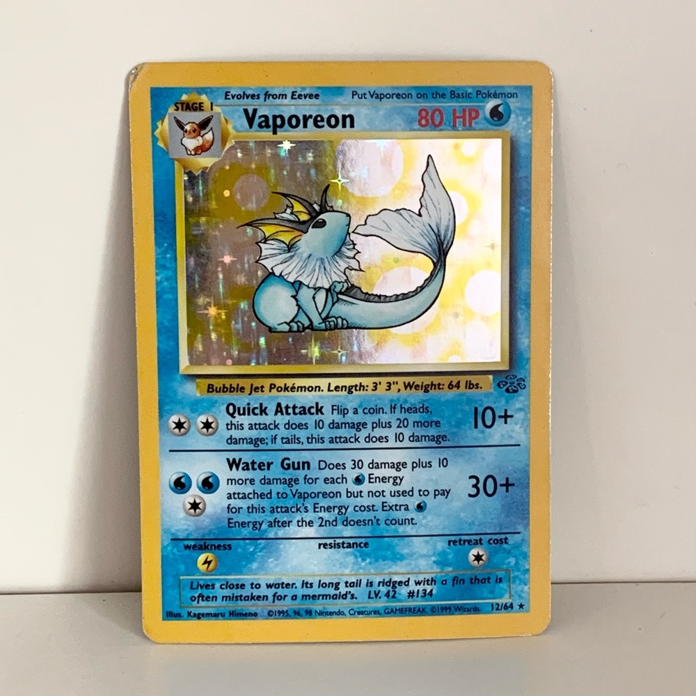 Hold 1999 Vaporeon Jungle Set Unlimited 1/64 Holo